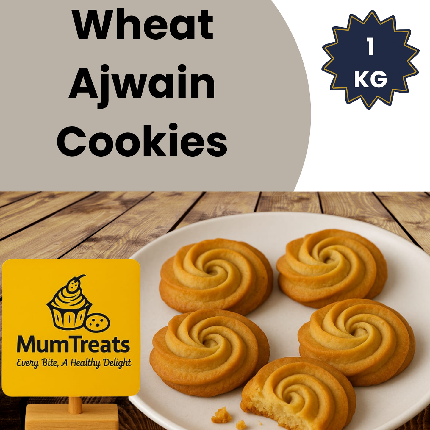 Wheat Ajwain Wheat Cookies - 1 kg