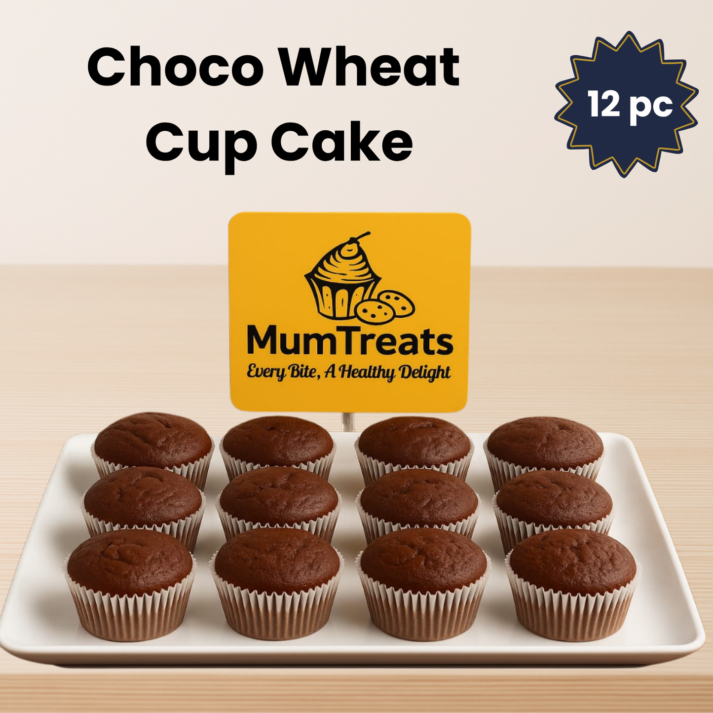 Choco Wheat Cup Cake - 12 pcs
