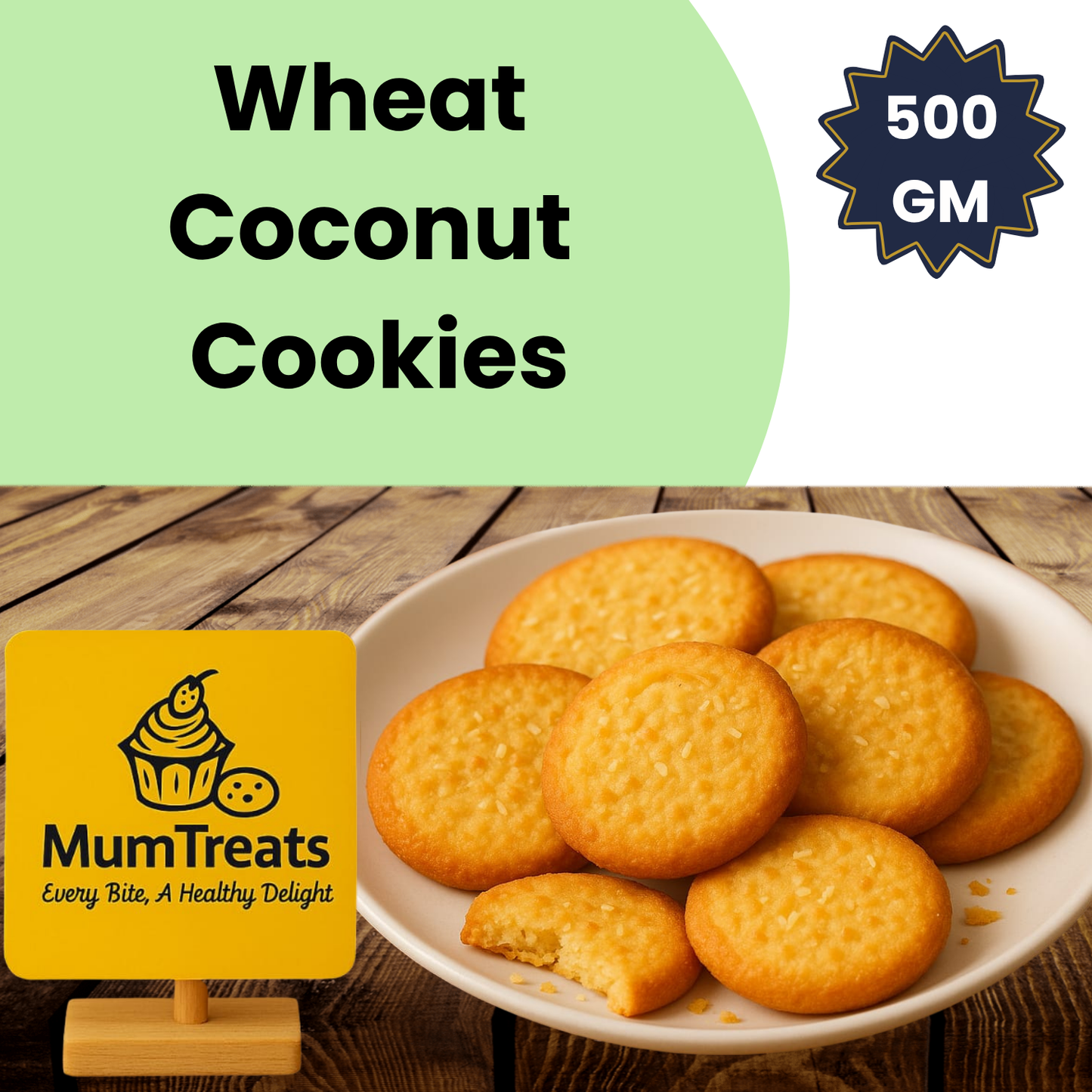 Wheat Coconut Cookies - 500 GM