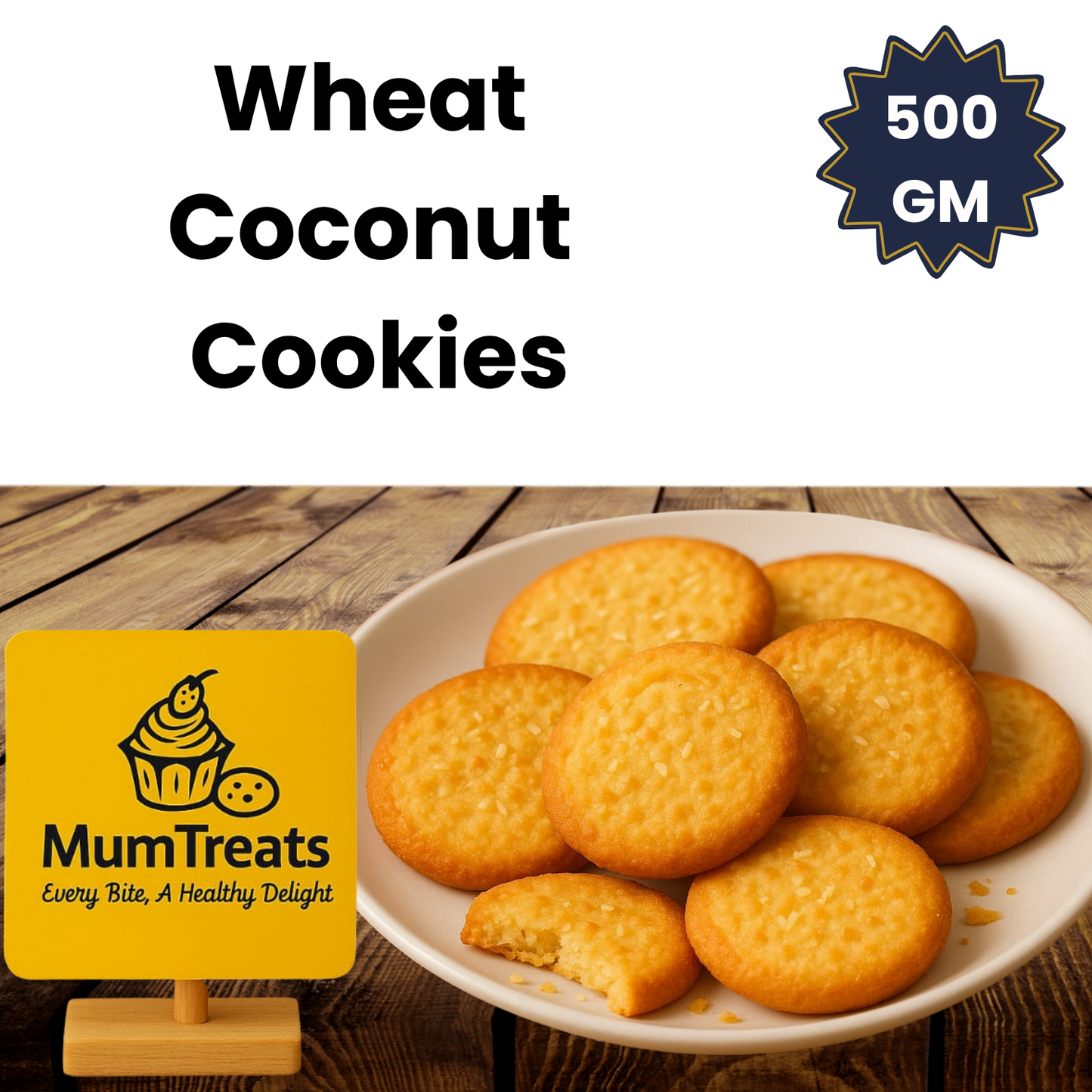 Wheat Coconut Cookies - 500 GM