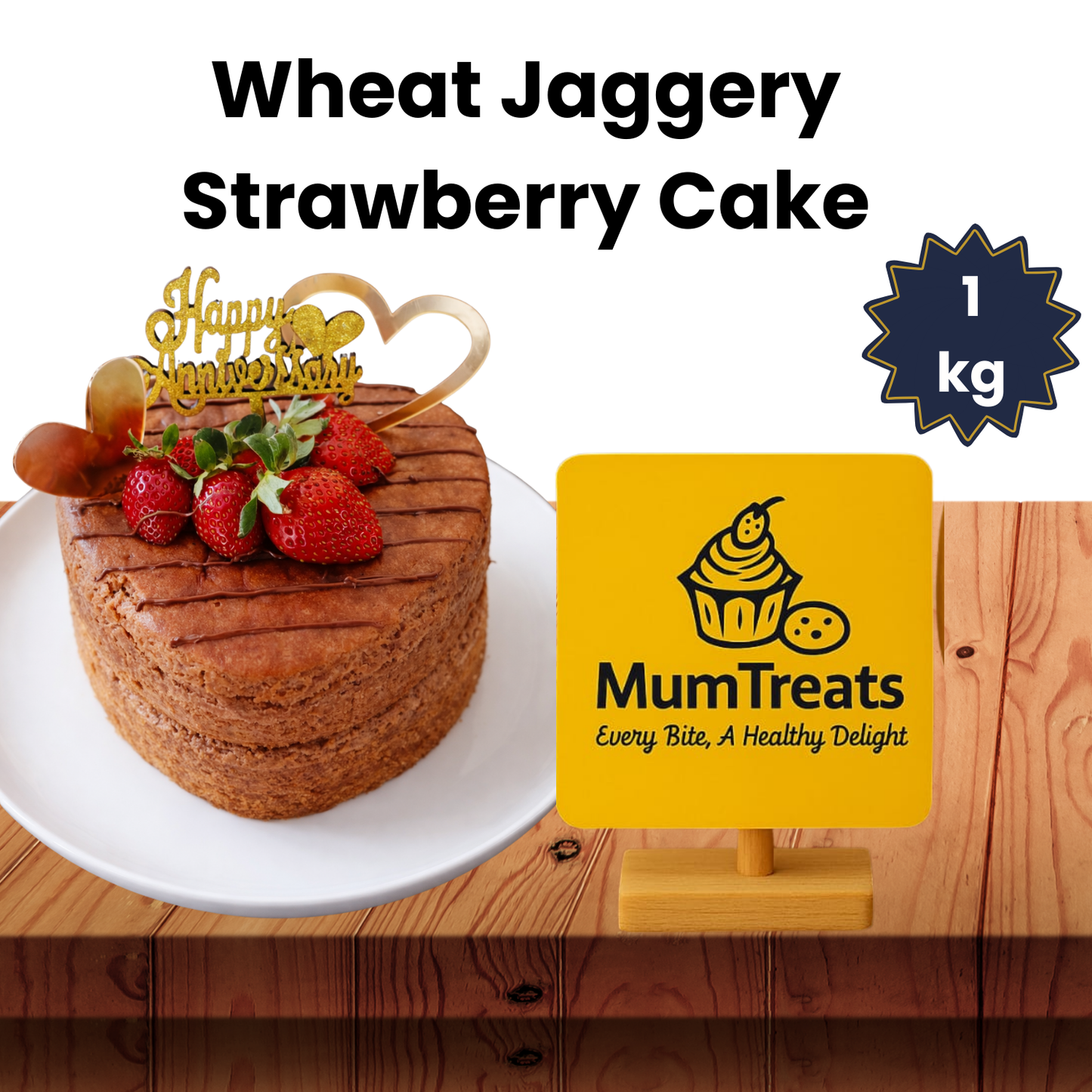 Strawberry Wheat Jaggery Cake - 1 KG