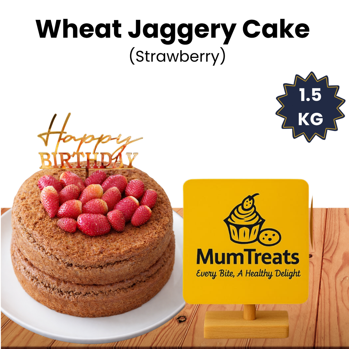 Strawberry Wheat Jaggery Cake - 1.5 KG
